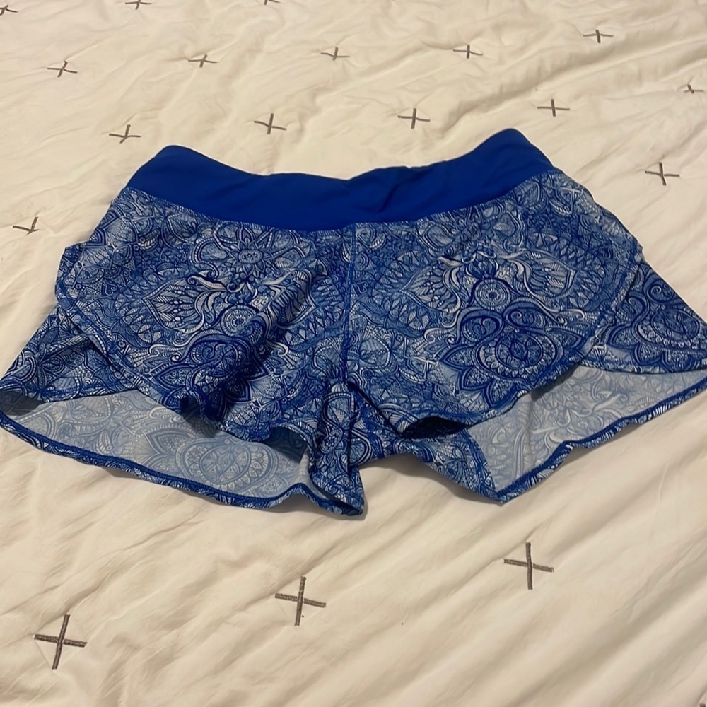 Blue Patterned Women's Shorts